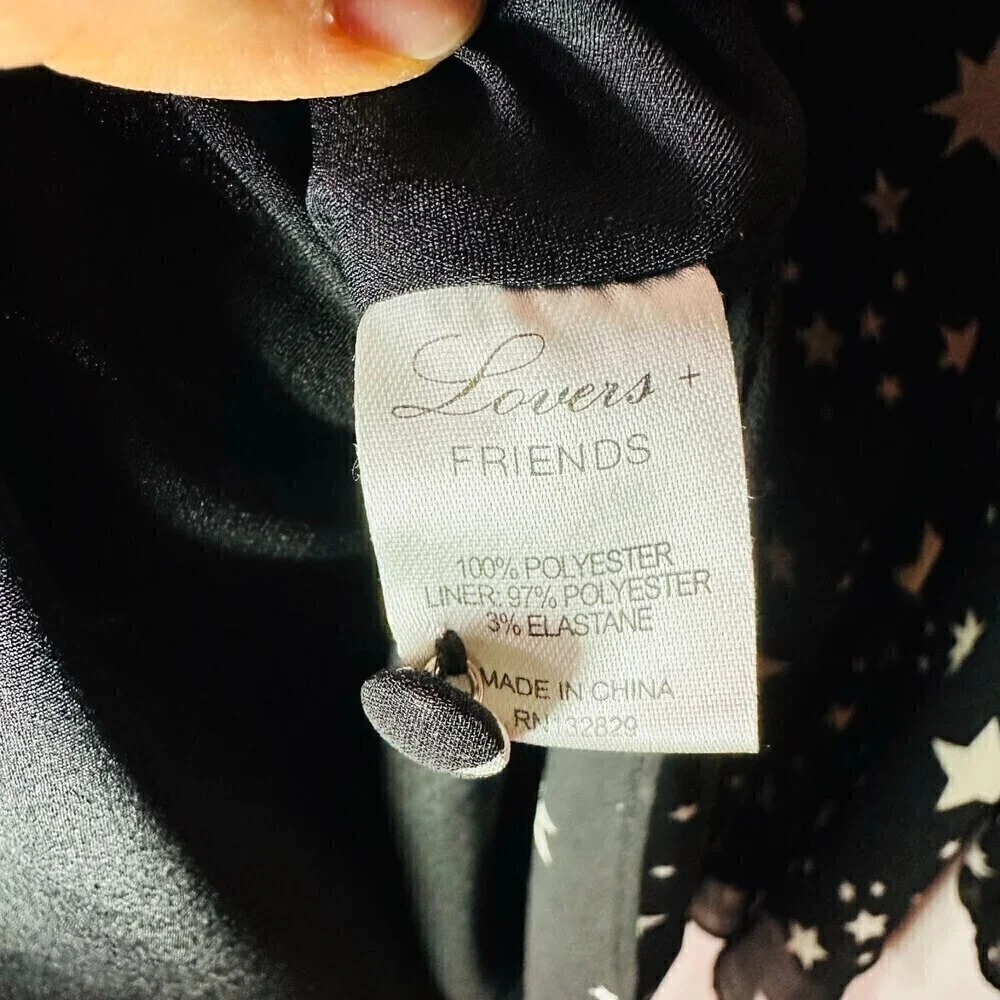 Lovers + Friends Lana Dress Star Print Black XS - Picture 10 of 10
